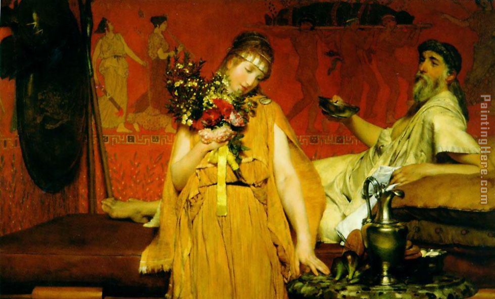 between hope and fear painting - Sir Lawrence Alma-Tadema between hope and fear art painting
